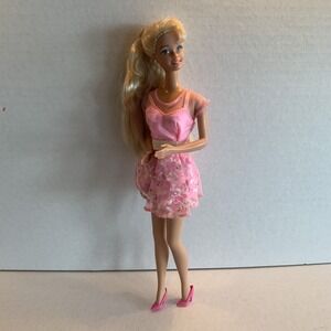Vtg My First Barbie Pink Dress Blonde Hair